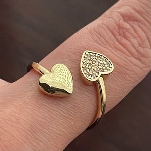 Gold Crystal Heart Ring